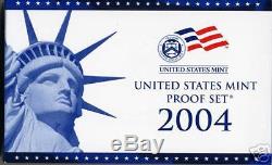 2004 US MINT PROOF SET With 50 STATE QUARTERS & COA