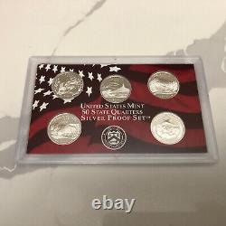 2004 thru 2009 S Proof Silver Quarters 31 Coins 6 Sets WithBox & COA 90% Silver