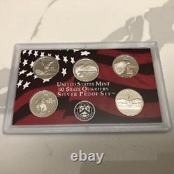 2004 thru 2009 S Proof Silver Quarters 31 Coins 6 Sets WithBox & COA 90% Silver