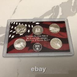 2004 thru 2009 S Proof Silver Quarters 31 Coins 6 Sets WithBox & COA 90% Silver