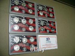 2004 to 2008 State Quarter Silver Proof Set Lot US Mint Packages with COAs