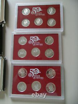 2005,06,07 & 2008 US Mint State Quarters Silver Proof Sets