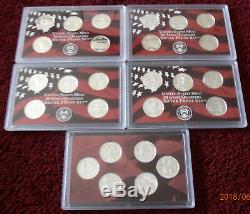 2005 2009 United States Mint 50 State Quarters SILVER Proof Sets 5 Year Run