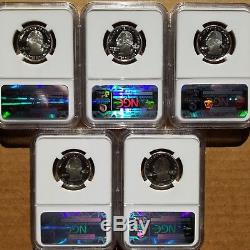 2005 S Silver Proof State Quarter NGC PF70 UCAM Set of 5 CA KS MN OR WV 25C