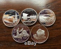 2005-S Silver Proof Washington Quarters Roll Gems. 40 Coins. EBUCKS BONUS