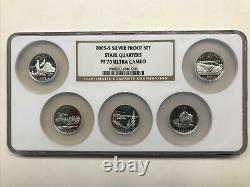 2005-s Ngc Pf 70 Ultra Cameo Silver State Quarters Set (bright Coins/no Toning)