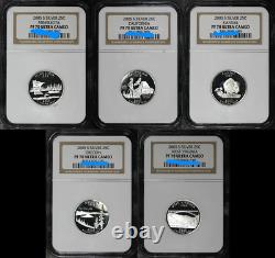 2005-s Silver 25c 5 Coins Set Ngc Pf-70 Ultra Cameo