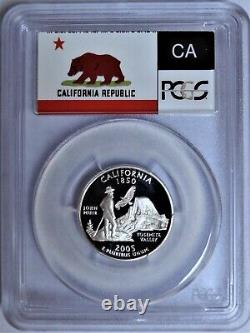 2005-s Silver Washington State Series Quarter Set Flag Labels Pcgs Pr70dcam