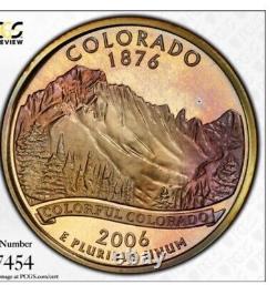 2006 S 25c MONSTER RAINBOW TONED Colorado PR69 DCAM Proof State Quarter