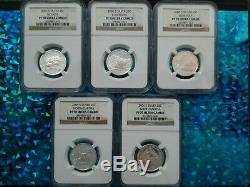 2006 S Complete 5 Coin Silver Proof Quarter Set NGC PF70 UCAM