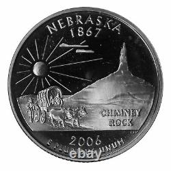 2006 S Nebraska State Quarter 90% Silver Proof Roll 40 US Coins