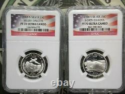 2006 S PROOF Silver STATE Quarter Set 25c (5 Coin) NGC PF70 Ultra Cameo #CF