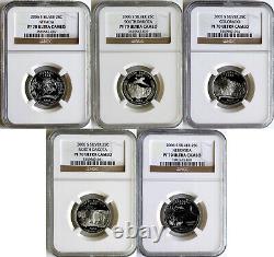 2006-S SILVER State Quarters SET of FIVE, Perfect NGC PF70 Ultra Cameo