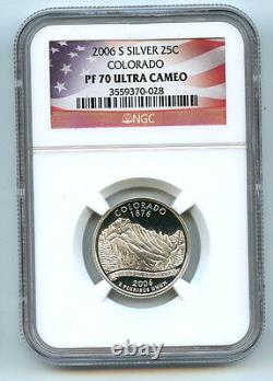 2006 S Silver 5 State Quarter Set NGC PF70 UCAM Proof Coin 25 C Flag