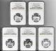 2006-S Silver Proof State Quarter 25c NGC PF70 UCAM 5 Coin Set