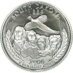2006-S South Dakota Silver Proof Quarter roll 40 GEM coins $10 Face Value SD