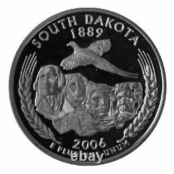 2006 S South Dakota State Quarter 90% Silver Proof Roll 40 US Coins