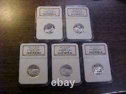 2006 S State Quarter Silver Proof 5 Coin Set Ngc Pf 70 Ultra Cameovery Nice
