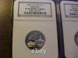 2006 S State Quarter Silver Proof 5 Coin Set Ngc Pf 70 Ultra Cameovery Nice