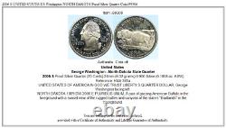 2006 S UNITED STATES US Washington NORTH DAKOTA Proof Silver Quarter Coin i99306