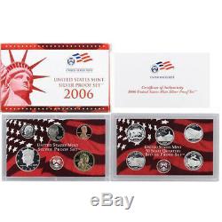 2006 Silver Proof set 10 Pack Kennedy, State quarters (OGP) 100 coins