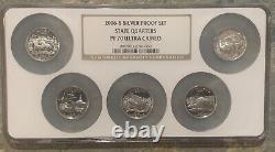 2006-s Proof Silver State Quarter Quarter Set Ngc Pf 70 Ultra Cameo 5 Pcs Set