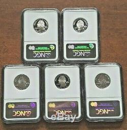 2006-s Silver State Quarters 5 Coin Year Set Ngc Graded 70 Proof Uc