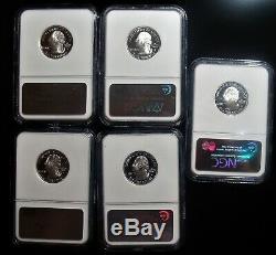 2006-s Silver Statehood Quarters Ngc Pf 70 Ultra Cameo 5 Coins Year Set