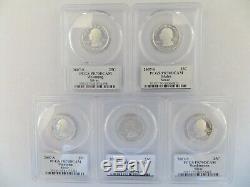 2007 SILVER (Wyoming ID MT WA UT) Flag 5-Coin Proof Set PCGS PR70 DCAM Quarter