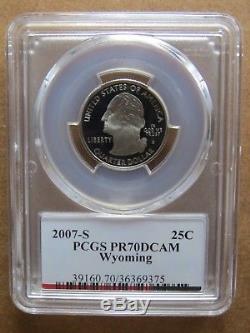 2007-S 25c Wyoming CLAD State Flag Label Quarter Proof PCGS PR70DCAM Clad