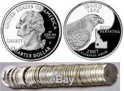 2007-S Idaho 90% Silver Proof Statehood Quarters 40 Coin Roll