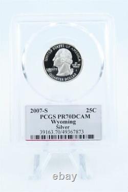 2007-S PCGS PR70DCAM Silver Wyoming State Quarter Proof 25C