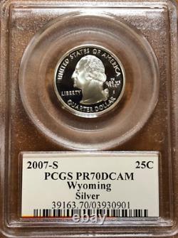 2007-S PCGS PR70DCAM Wyoming Silver Statehood Quarter-Deep Cameo