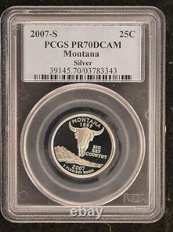 2007-S PCGS PR70 DCAM Silver Montana State Quarter