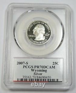 2007-S PCGS PR70 PROOF DCAM Silver Wyoming Quarter 25c US Coin #33133A