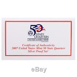 2007 S Proof State Quarter Set 10 Pack 90% Silver Original Boxes & COAs 50 Coins