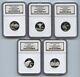 2007 S SILVER 25c STATE QUARTER SET NGC PF70 ULTRA CAMEO 5 COINS WYOMING UTAH