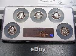 2007-S SILVER PROOF STATE QUARTERS 5 Coin Set NGC PR 70 UC