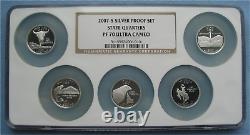 2007 S Silver Proof State Quarters 5-Coin Set all NGC PF 70 Ultra Cameo (25C)