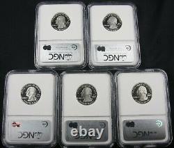 2007 S Silver State Quarter Proof Complete 5 Coin Set Ngc Pf 70