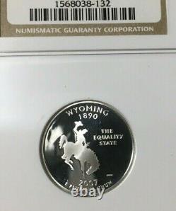 2007-S Silver Wyoming State Quarter NGC PF70 UCAM 25c #038-132