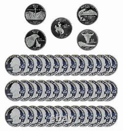 2007 S State Quarter Proof Roll Gem Deep Cameo 90% Silver 40 US Coins
