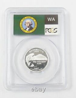 2007 S US Mint Silver Washington 25 Cent Quarter Coin Certified PCGS PR69DCAM