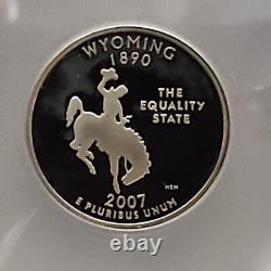 2007-S Wyoming Rodeo State Proof Silver Quarter 25C ANACS PR70 DCAM Coin Graded