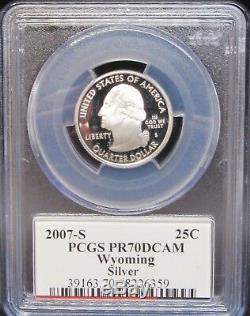 2007 S Wyoming Silver PCGS PR 70 DCAM Flag label