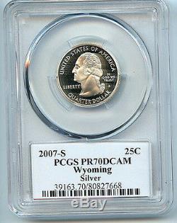 2007 S Wyoming State Silver Quarter PCGS PR70 UCAM 25c Graded Coin C12