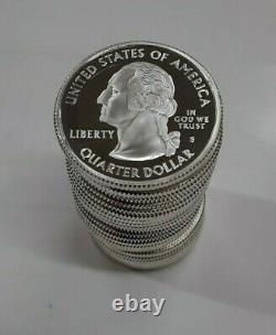 2007-S Wyoming Statehood 90% Silver PF Quarter Part Roll 27 Coins in Tube