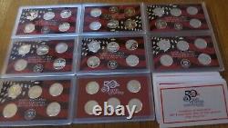 2007 U. S. Mint Silver Quarter Proof Set 8 Sets 40 silver Quarters Box and COA