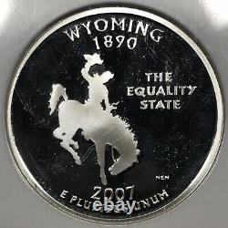 2007-s Silver Proof Wyoming State Quarter Ngc Pf70 Ultra Cameo / Pr70 Dcam