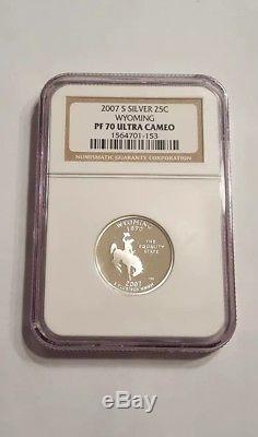 2007-s Wyoming silver quarter NGC Proof 70 ultra cameo